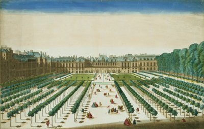 View and Perspective of the Palais Royal from the Garden Side, engraved by Antoine Aveline by Jean Chaufourier